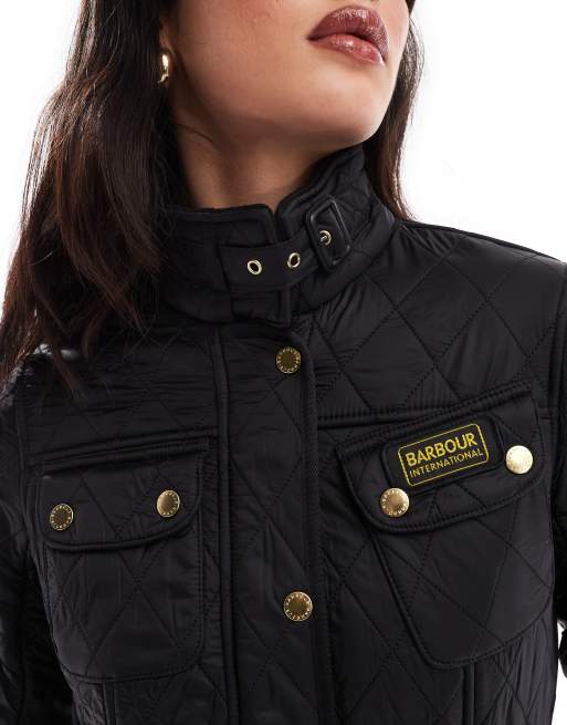 Barbour International Polarquilt Klassische Jacke in Schwarz