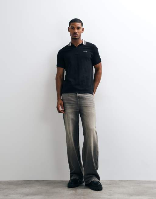 Barbour International polo à manches courtes à col contrastant noir, 2 de 5