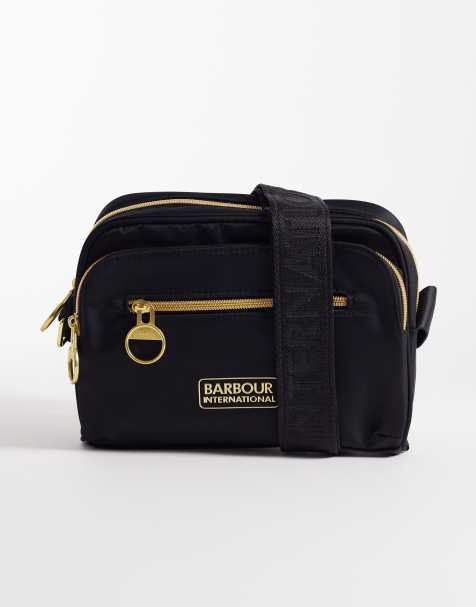Barbour International Qualify logo crossbody bag in black - view 1