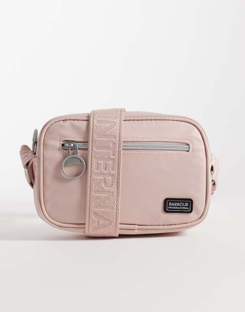 Barbour International Qualify logo micro crossbody bag in pink - view 1