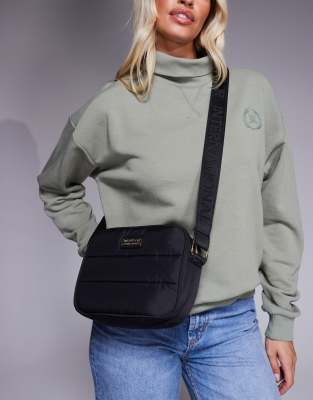 Barbour International Barbour International quilt oversized crossbody bag in black/black - BLACK