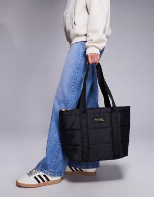 Barbour International Barbour International quilt tote bag in black/black