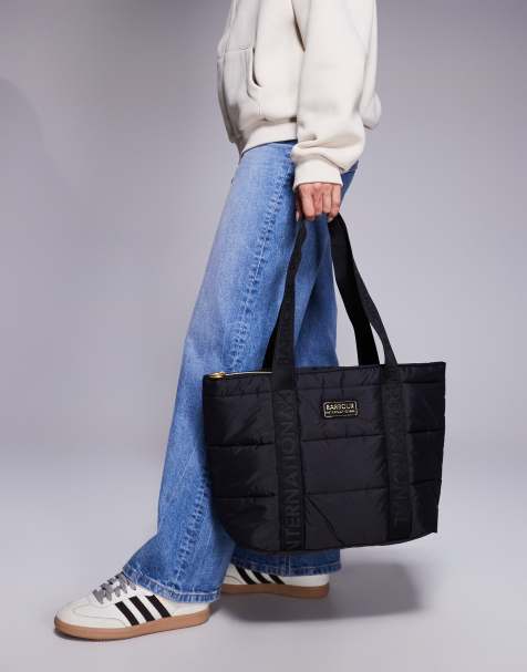 Barbour International quilt tote bag in black/black - view 1