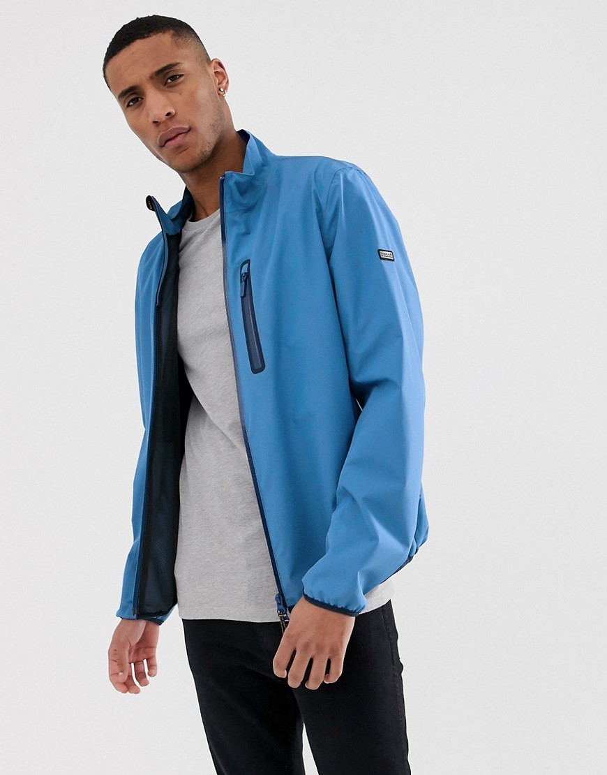 Barbour International - ranson - giacca impermeabile blu con zip-grigio