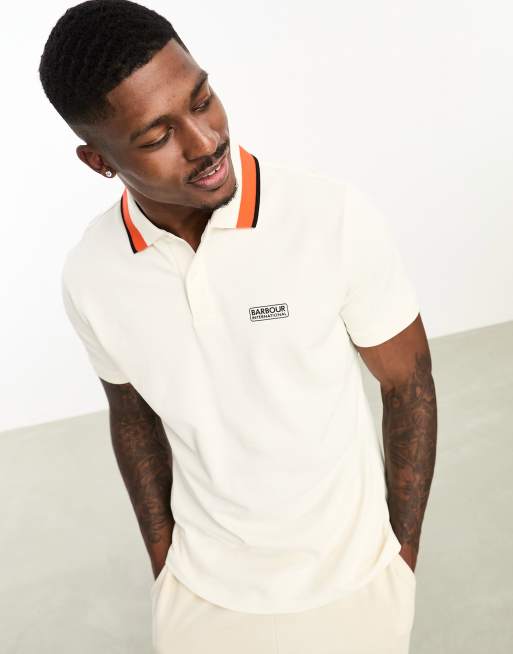 Barbour International - Re-amp - Polo a maniche corte bianco sporco