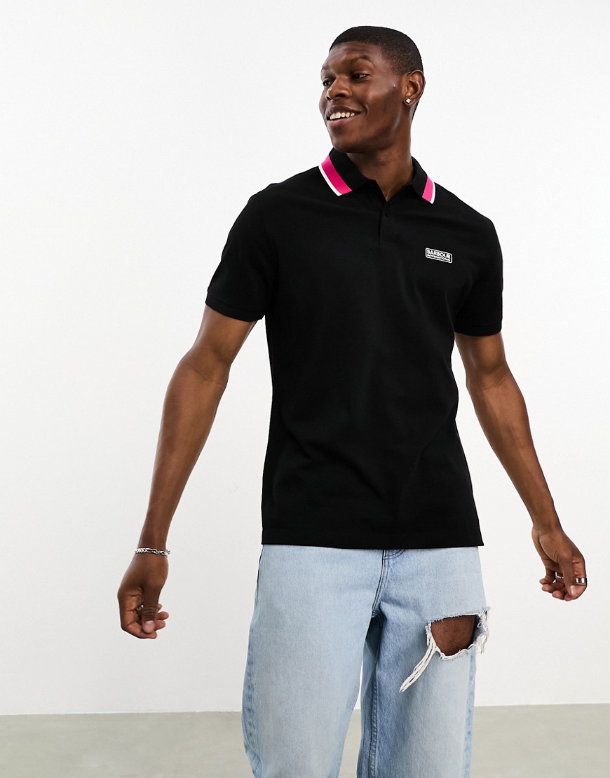 Barbour International Re-amp short sleeve polo shirt in black