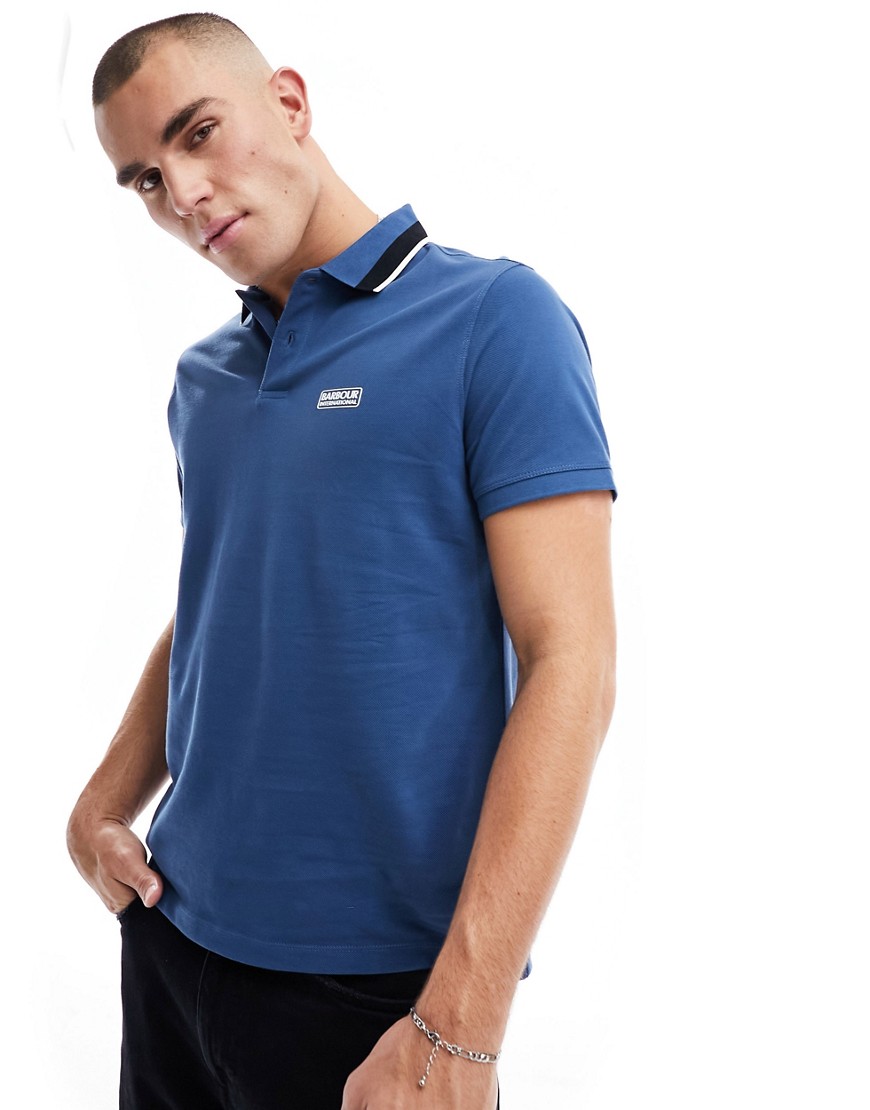 Barbour International Re-amp short sleeve polo shirt in blue