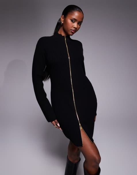 Barbour International reagan knitted mini dress in black - view 1