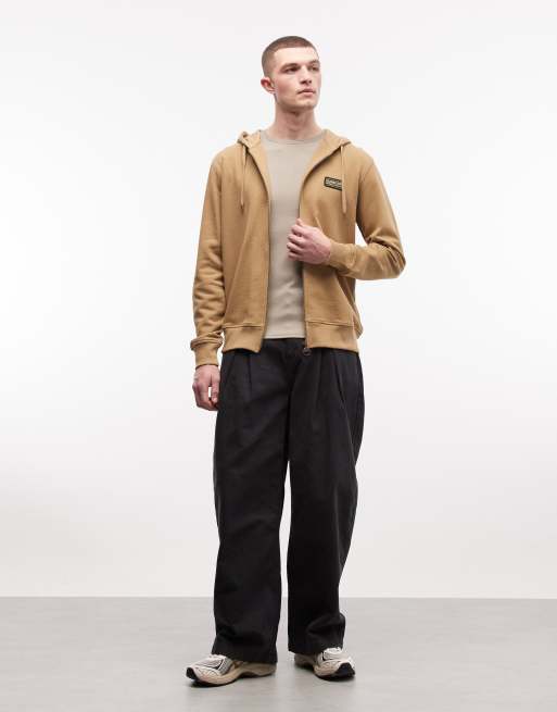 Barbour International - Regar - Beige hættetrøje med lynlås og logo samt rygprint, 4 af 5