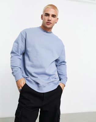 Barbour International Regent mock neck sweatshirt in blue