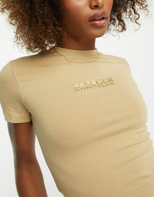 Barbour International Reign baby tee in cargo beige | ASOS