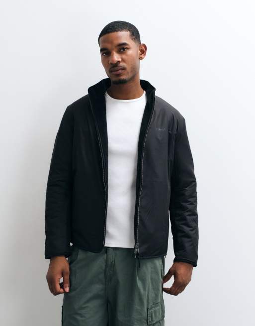 Barbour International reversible zip through fleece jacket in black, 2 of 5