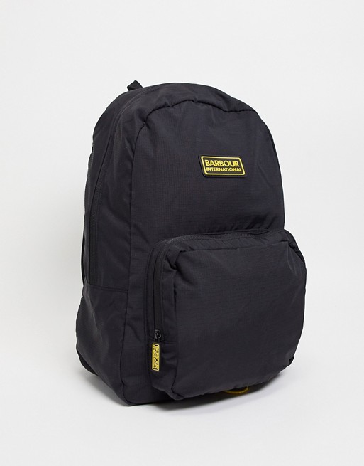 Barbour International ripstop backpack in black