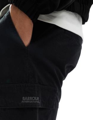 Barbour International ripstop cargo trousers in black