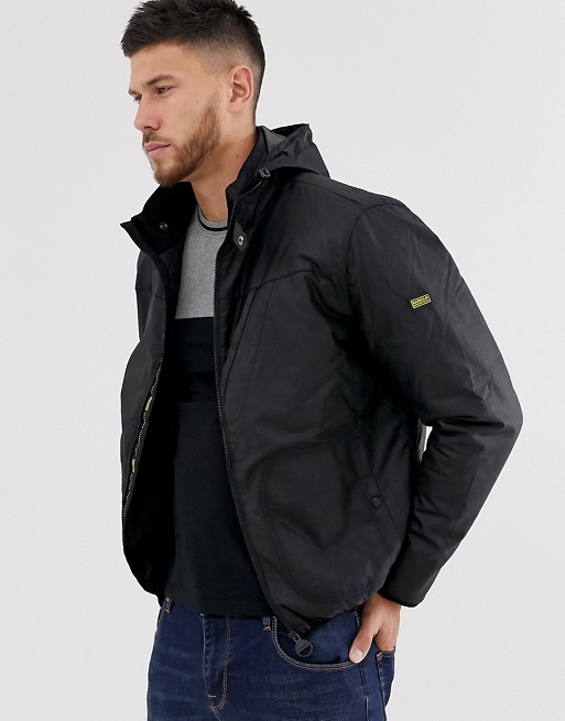 Barbour International Road wax jacket in black