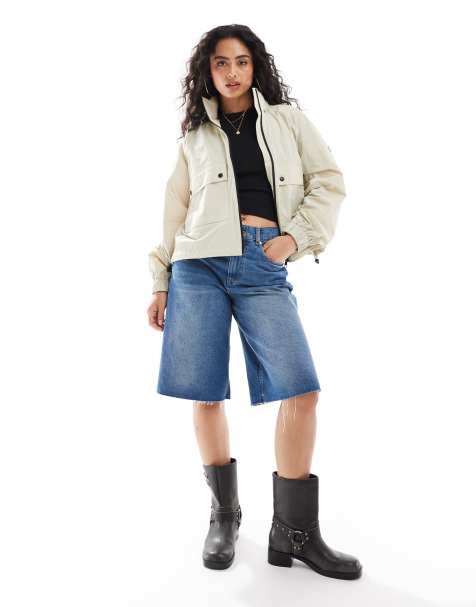 Barbour International Rouse showerproof bomber jacket in ecru - view 1