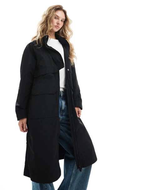 Barbour International Roxanne longline jacket in black - view 1