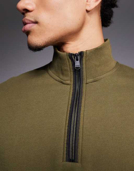 Barbour International - Rufforth - Sweatshirt met korte rits in lichte salie, 5 van 5