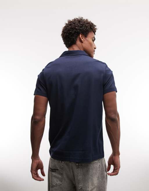 Barbour International – Seurat – Marinblå pikétröja med korta ärmar, 5 av 5
