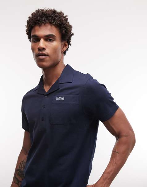 Barbour International Seurat short sleeve polo shirt in navy - view 1