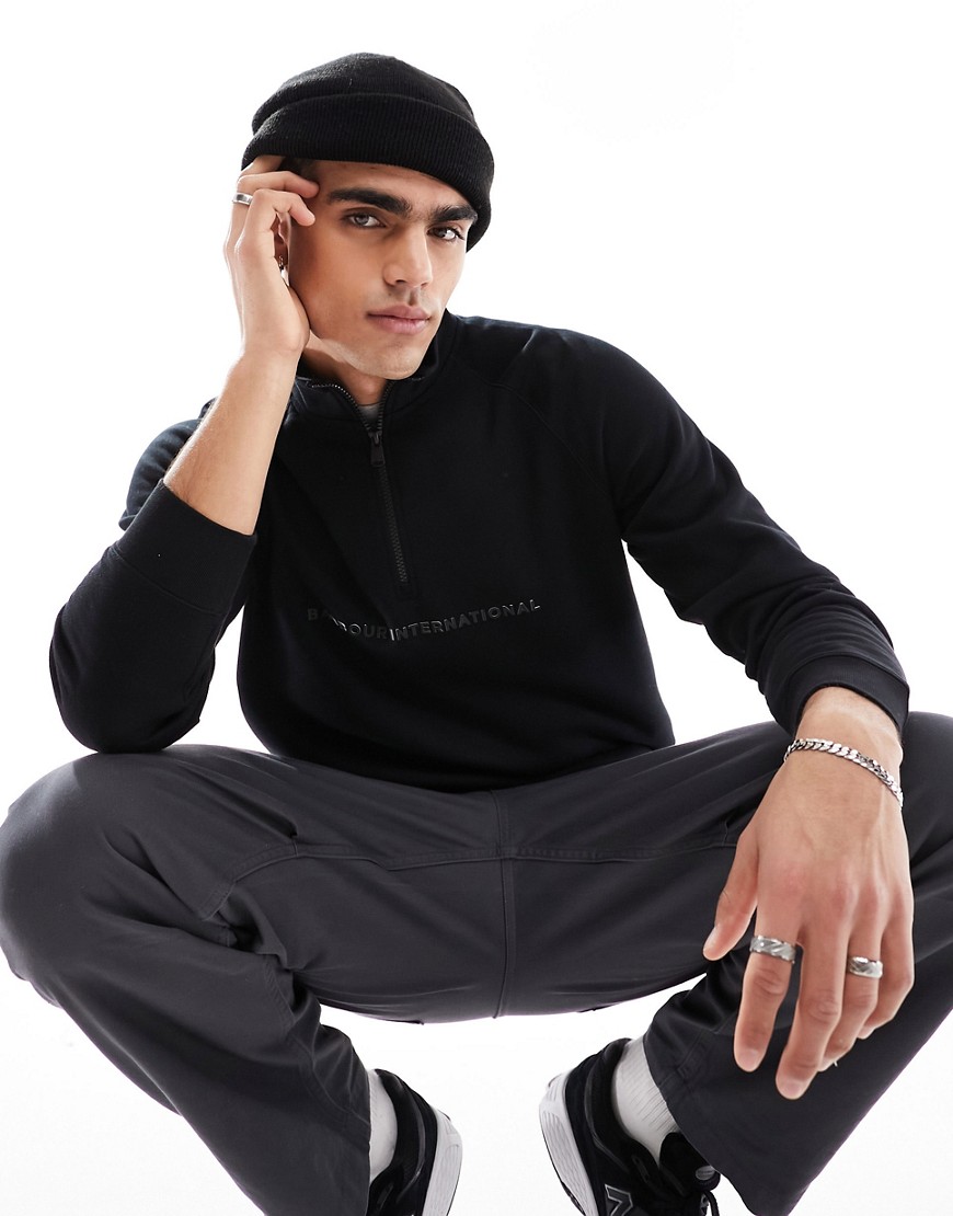 Barbour International Shadow half zip sweatshirt in black