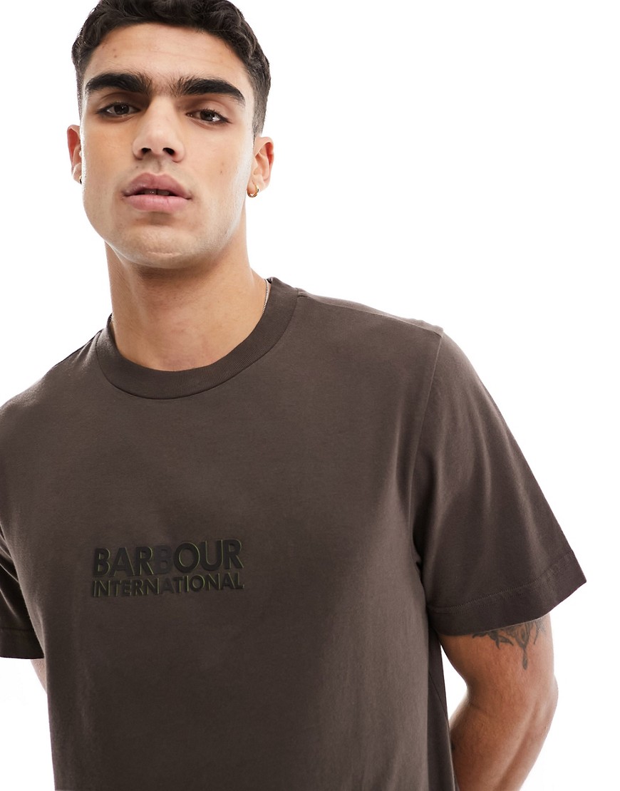Barbour International Shadow logo t-shirt in brown