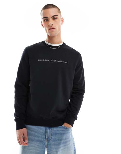 Barbour International – Shadow – Sweatshirt in Schwarz mit Rundhalsausschnitt - view 1