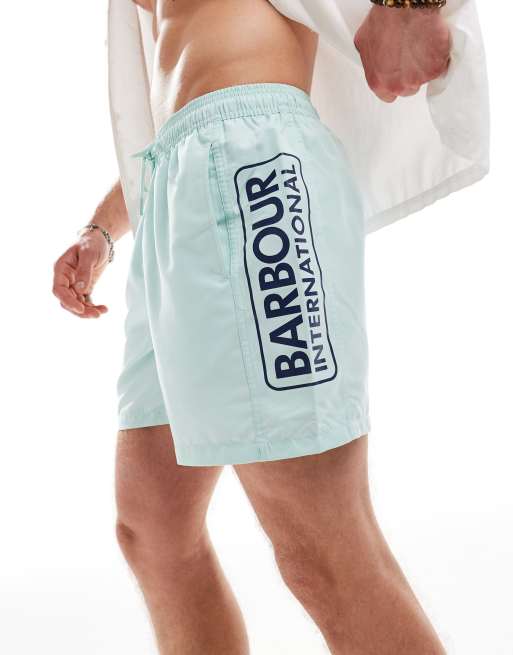 Barbour International - Short de bain avec logo - Vert clair