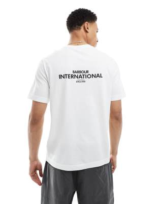 Barbour International Simons logo t-shirt in white - view 1