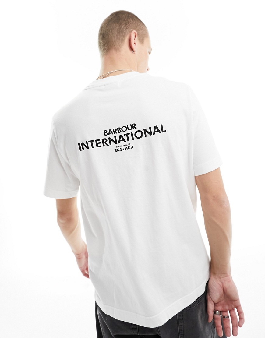 Barbour International Simons logo t-shirt in white