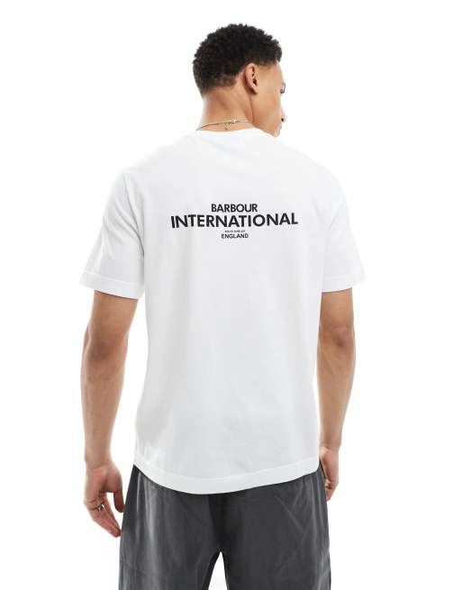 Barbour International – Simons – T-Shirt in Weiß mit Logo