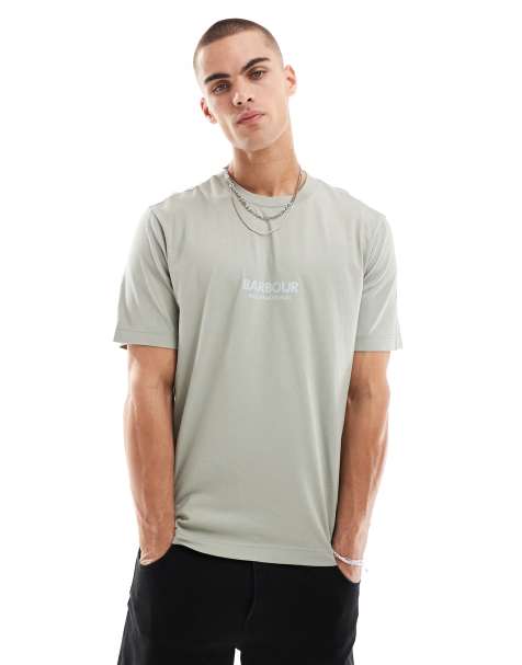 Barbour International - Simons - T-shirt met logo in grijs, exclusief bij ASOS - view 1