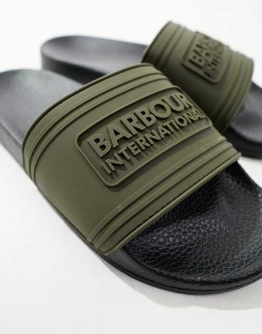 Barbour International Sliders kaki ASOS