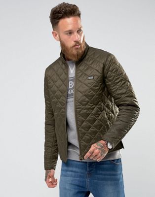 Slim Fit Gear Quilted Jacket in Olive 
