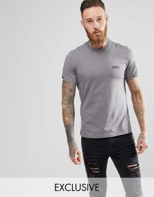 Barbour International Slim Fit Small Logo T-shirt In Slate Grey