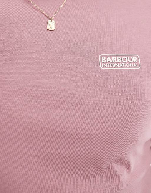 Barbour International small logo t-shirt in granite pink, 3 of 4