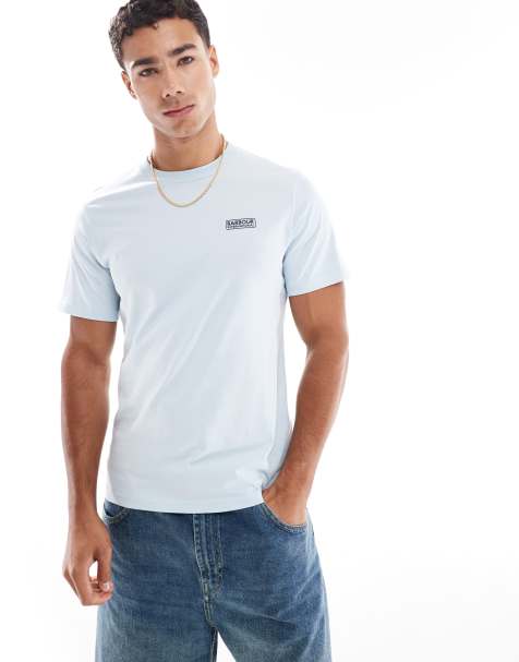 Barbour international small logo t-shirt in light blue - view 1