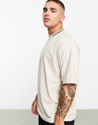 Barbour International Smith oversized mock neck t-shirt in ecru