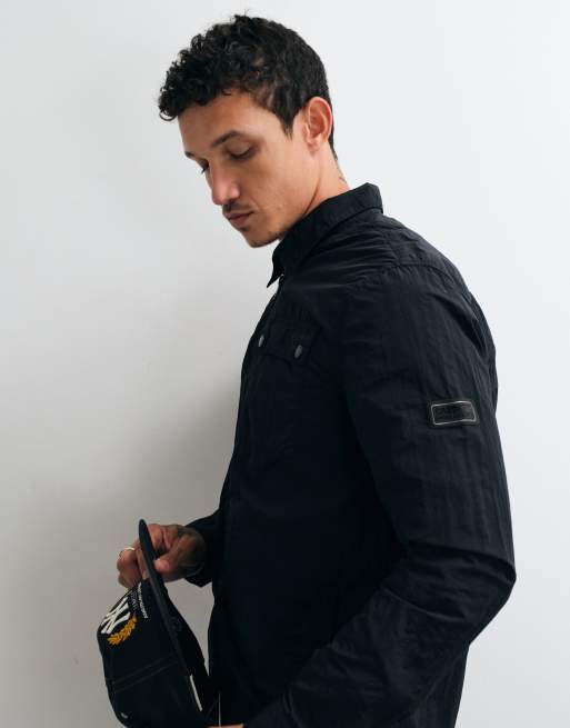 Barbour International - Sobrecamisa negra con cremallera frontal, 2 de 5