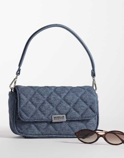 Barbour International Soho logo denim mini shoulder crossbody bag in light denim, 2 of 4