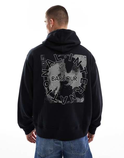 Barbour International - Sort hættetrøje med grafisk kortprint - view 1