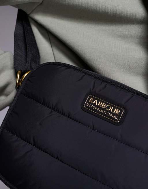 Barbour International - Sort oversized crossbody-taske med vatteringer, 4 af 4
