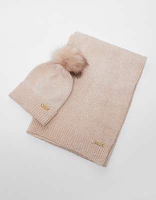 Barbour International Sparkle beanie & scarf gift set