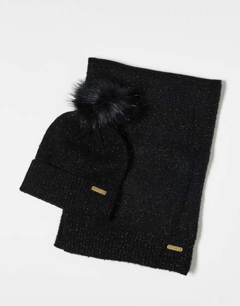 Barbour International – Sparkle – Czarny zestaw podarunkowy: szalik i czapka beanie - view 1