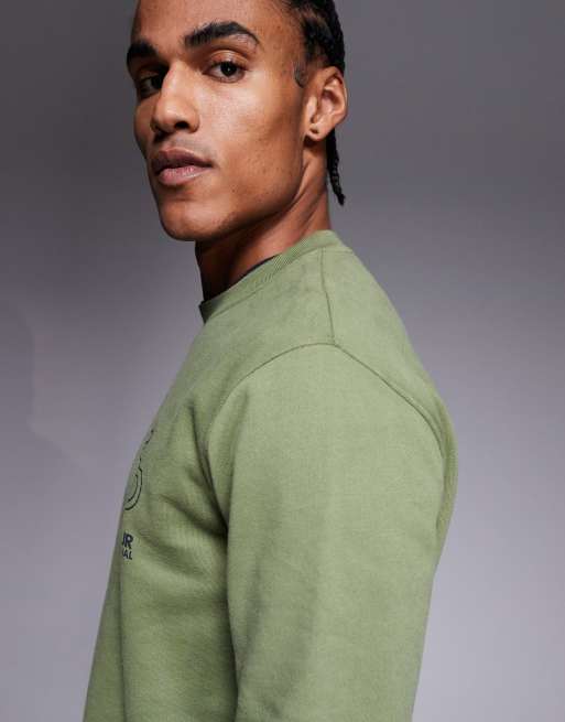 Barbour International Staithes graphic logo sweatshirt with back print in green, 5 of 5