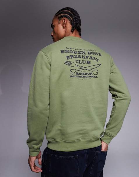Barbour International - Staithes - Sweat avec logo graphique et imprimé au dos - Vert - view 1