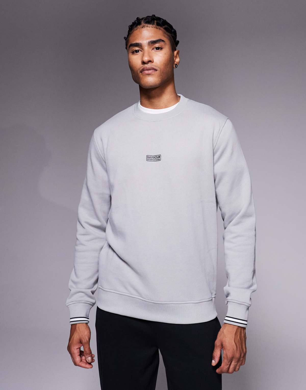 Barbour International Stelar crew sweatshirt in ultimate grey - GREY