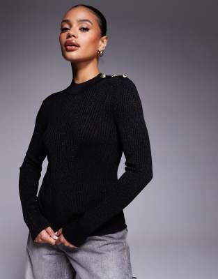 Barbour International Barbour International Stella knitted rib jumper in black