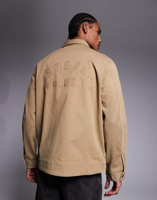 Barbour International - Steve McQueen - Giacca beige con logo e stampa sul retro, 3 di 5