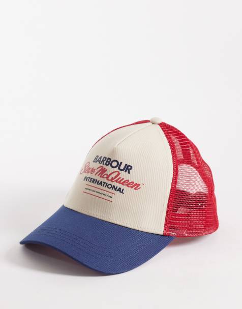 Barbour International Steve McQueen logo mesh trucker cap in multi - view 1